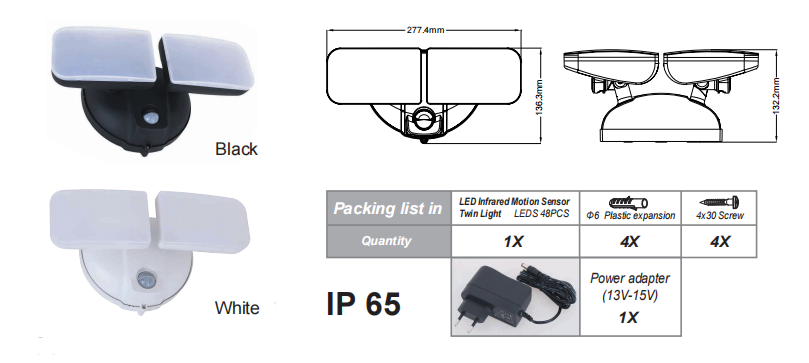 PD-2P-A Πηγή διπλού φωτός LED: Ο έξυπνος νυχτερινός σας φύλακας