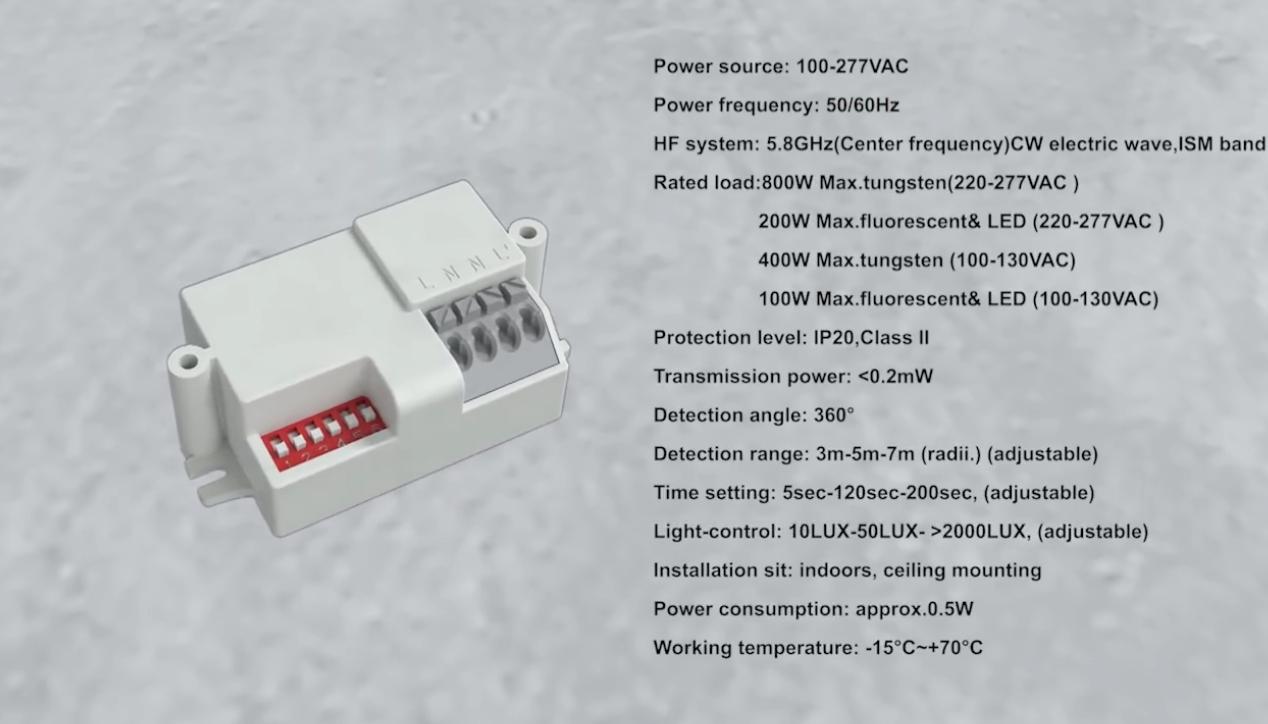 Το PDLUX ξεκινά PD-MV1031-5.8GHz 360 ° Αισθητήρας κίνησης μικροκυμάτων για έξυπνο φωτισμό & ασφάλεια